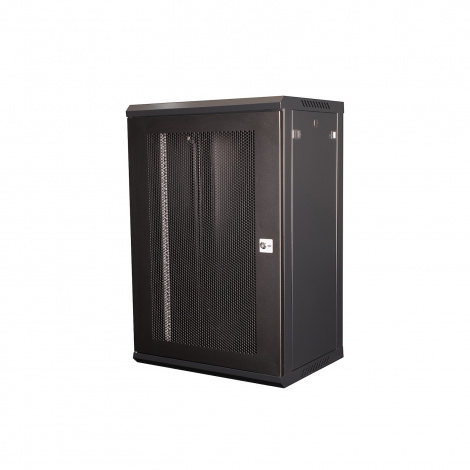 Шкаф 19" телекоммуникационный настенный,  18U 901x600х450 мм, дверь перфорация, черный